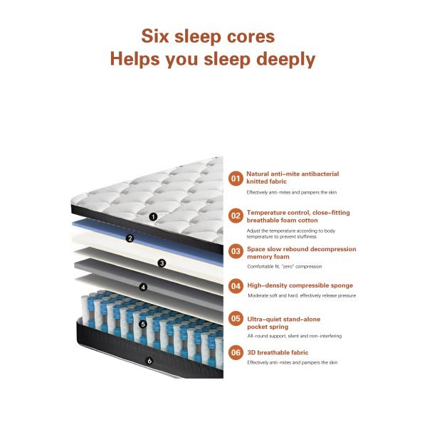 JOURM Natural Anti-Mite Knit Fabric High Density Compressible Sponge Orthopedic Mattress