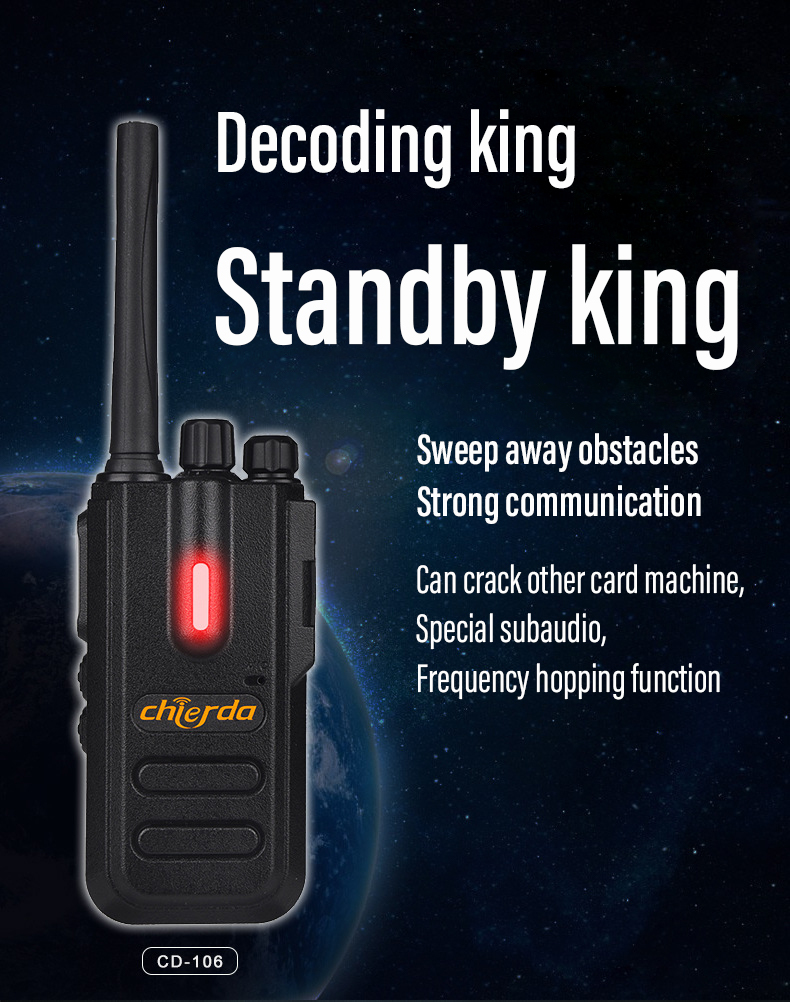 Chierda CD-106 Special Subaudio Frequency Hopping Strong Penetration Anti-magnetic Horn Anti-interference Walkie Talkie Two Way Radio