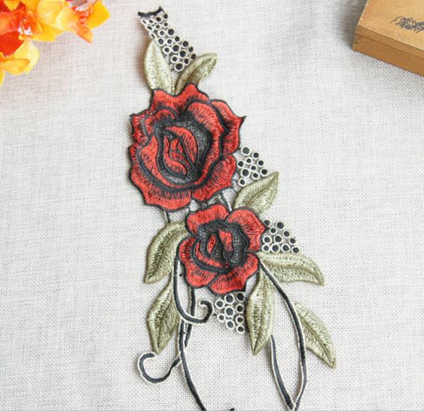 100%Polyester  Embroidery  Pajams Collar Lace   Mesh Based Necklace Decoration