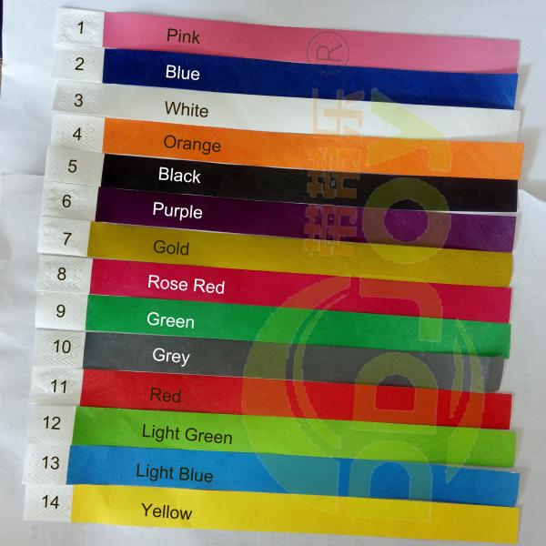 Solid Color Wristbands for Festivals and Parties Custom Waterproof Tyvek Wrist Band