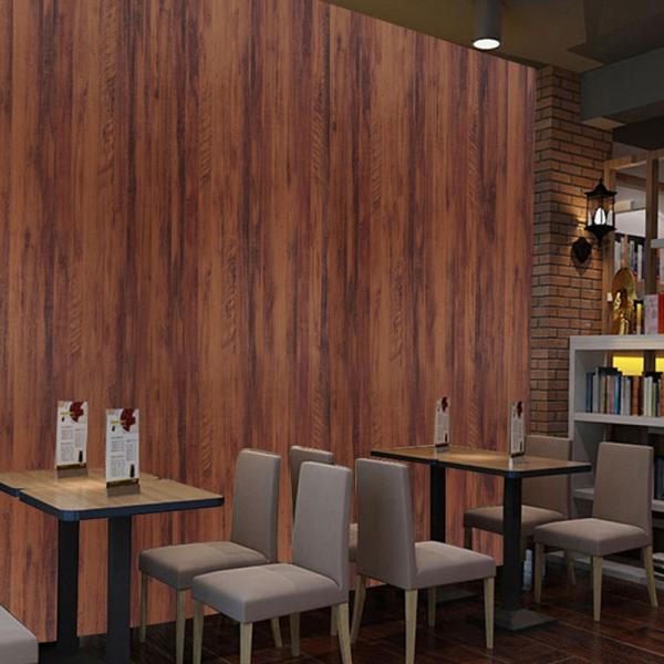 Modern Apartment Wallpaper Vintage Wood Grain Design with Self Adhesive Backing