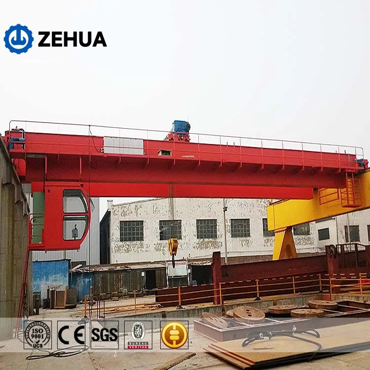 High Quality QD Double Beam Overhead Crane 5 Ton 70ton 90ton 100ton Cabin Control Indoor Warehouse Using Hook Crane