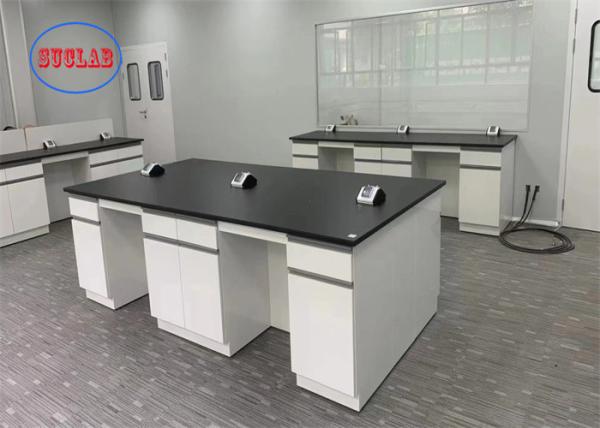 Banco de laboratório de química de resina epoxi personalizado Banco de trabalho de laboratório do Vietnã com tomada multifuncional
