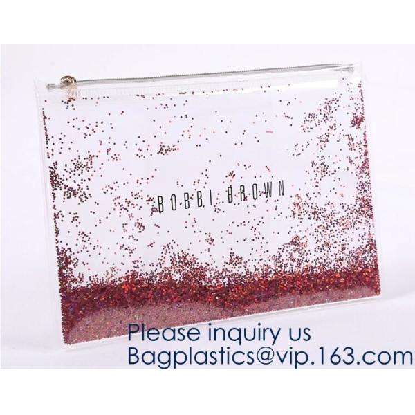 Custom Logo Glitter Cosmetic Makeup Eva Clear Pouch / Pouches,Smiggle Pencil Case With Glitter,Tissue Bag CD Case Docume