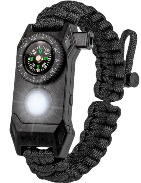 Outdoor LED light survival paracord bracelet multifunctional adjustable bracelet