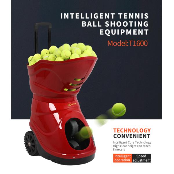 Красная черная емкость шариков ПК поддержки 160 машины стрельбы теннисного мяча цвета для тренировки практики