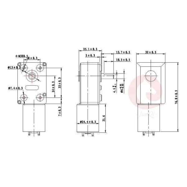 1N.M 24VDC Geared Motors Worm 46mm Gearbox Motor For Medical Machine