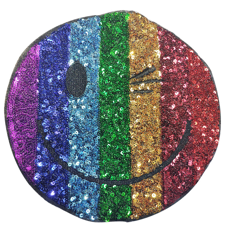 3D Cloth Patch Reversible Embroidery Patch Label with Beads and Sequins Embroidered Clothing Accessories Main Material Fabric