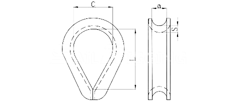 Heavy Duty Stainless Steel Wire Rope Thimbles DIN6899 For Customized Size Rigging