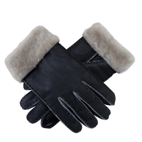 Wholesale Cheap Machine Sewing Stitching Lamb Fur Winter Warm Leather Gloves Men