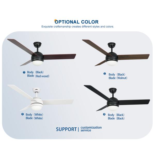 ceiling fan Mdf Blades Decorative Led Light Ceiling Fan com controle remoto de 5 velocidades