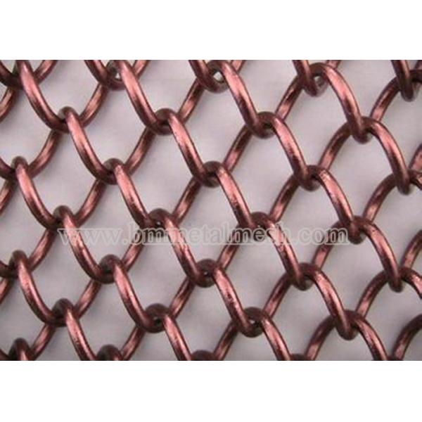 Woven Aluminum Chain Link Curtain Customized Length And Width Architectural Wire Mesh