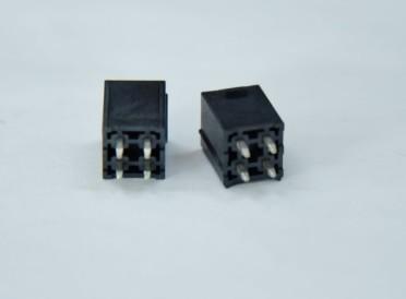 Dual Row 2*2 Black Zn-Line Pin Header Tin 100u'' Plated Terminals