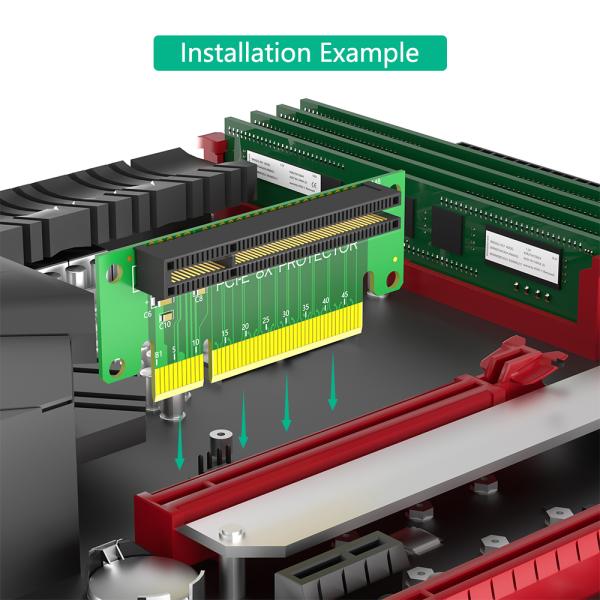 PCI-E 8X Riser Card 90-Degree Left-Angle 1U Server Adapter 9.3X5.5X3cm