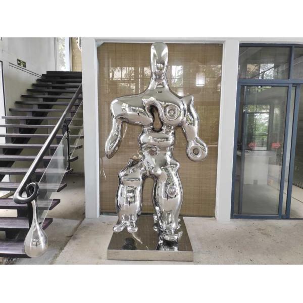Mirror Polished Modern Stainless Steel Sculpture Large Indoor Decoration
