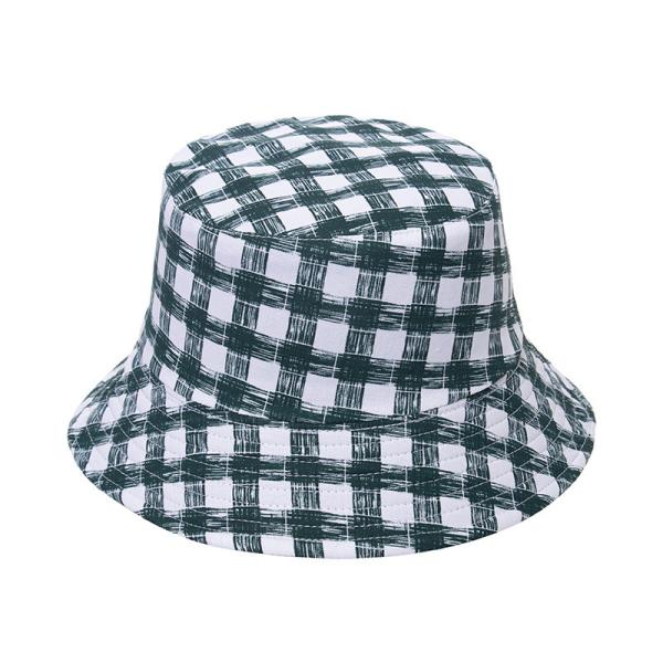 Plaid Fisherman Hat Summer Outdoor Travel Sunscreen Sunshade Double-Sided Bucket Hat
