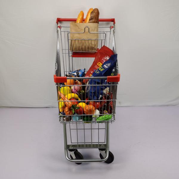 210L Big Basket Supermarket Trolley Cart Customizable With 5 TPU / TPR Caster
