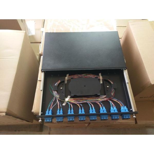 FTTB 96f Optical Fiber Cable Terminal Black Cold Roll Steel 1U