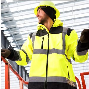 Waterproof Thermal Safety Reflective Jacket with Detachable Hood for High