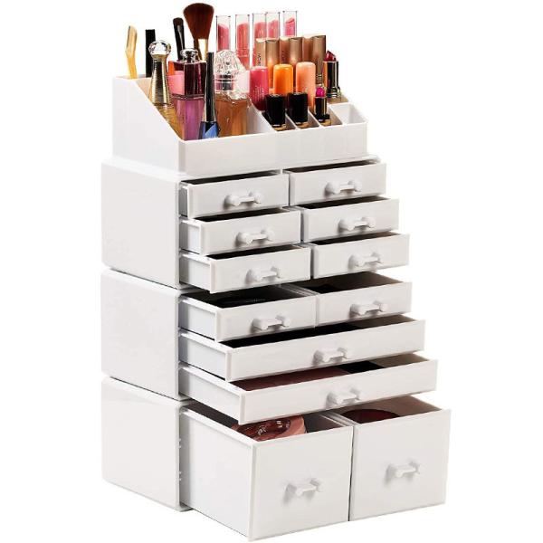 35l Home Glossy Acrylic Makeup Organiser Desk Storage Box For Cosmetic