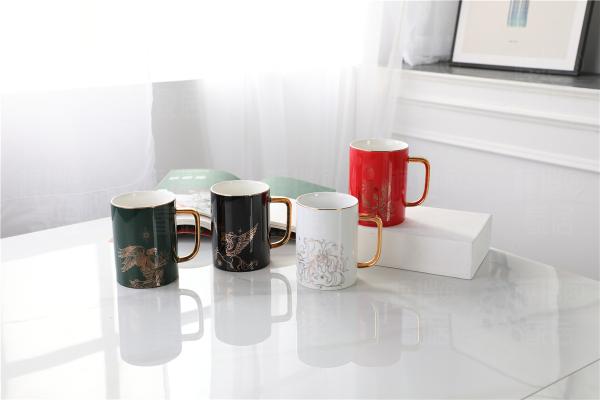 Water Drinking Cadmium Free 16oz Porcelain Lined Coffee Cup Set