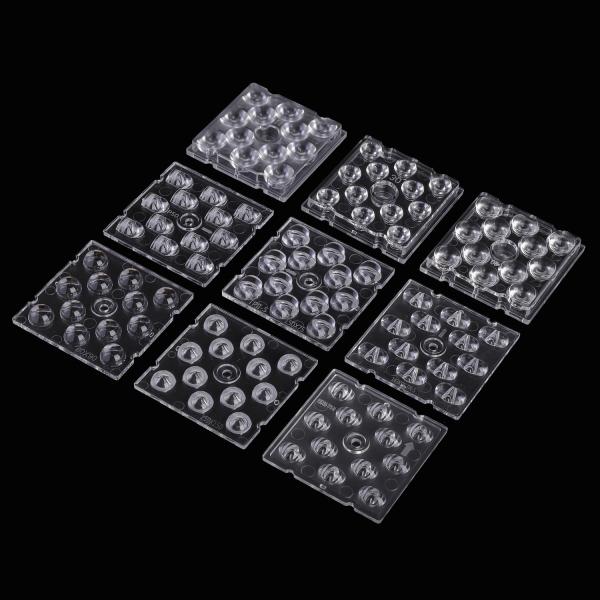 50x50mm Lente LED 4/6/8/12/16/24 pontos Plástico pmma Lentes ópticas LED para luz de rua / luz de inundação