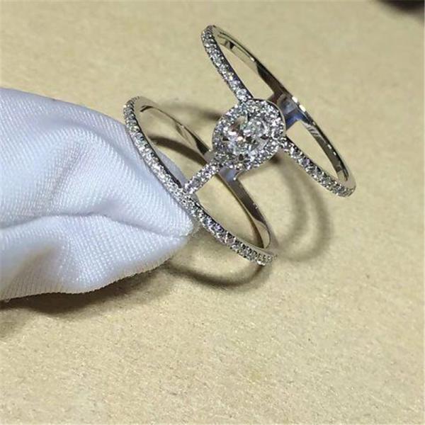 Luxury jewelry Luxury Jewelry Double circle ring material 18k white gold yellow gold rose gold diamond ring