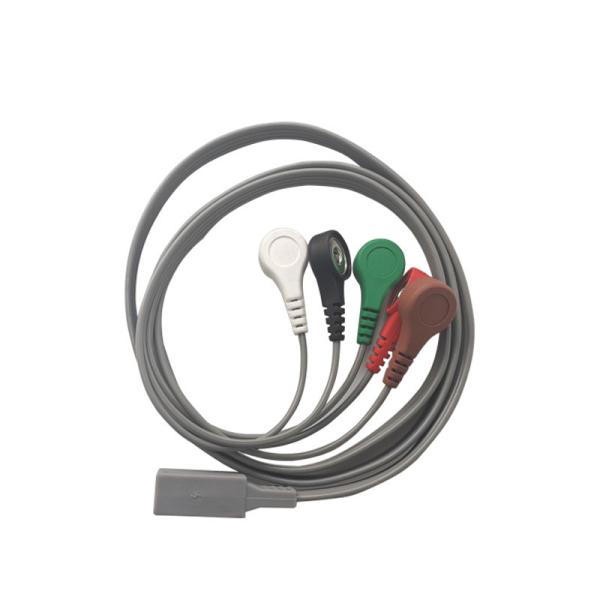 2.7m TPU HP M4725A 5 Lead Holter Ecg Cable In Snap Terminal