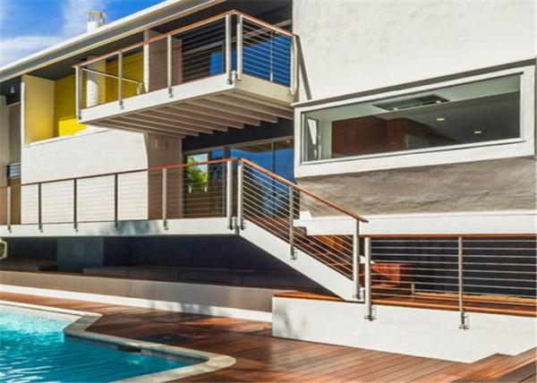 DIY Wire Rope Stainless Steel Stair Balustrade Outdoor / Indoor With SS Wire Ropes
