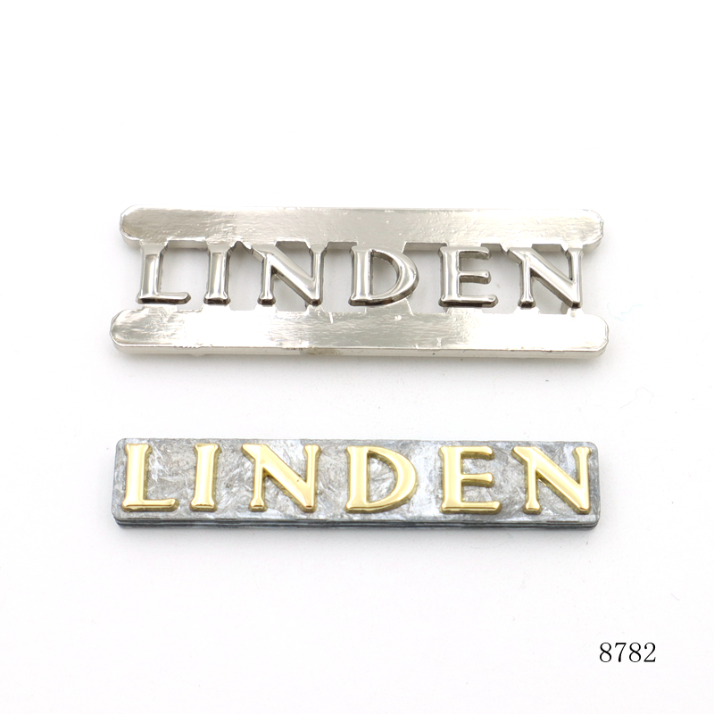 Gold & Silver Plating Luxury Bag Metal Logo Custom Metal Letter Logo Plate for Handbag