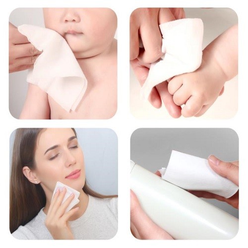 Cross Plain Spunlace Baby Wet Wipes 60pcs RO Purified Water Soft Touch