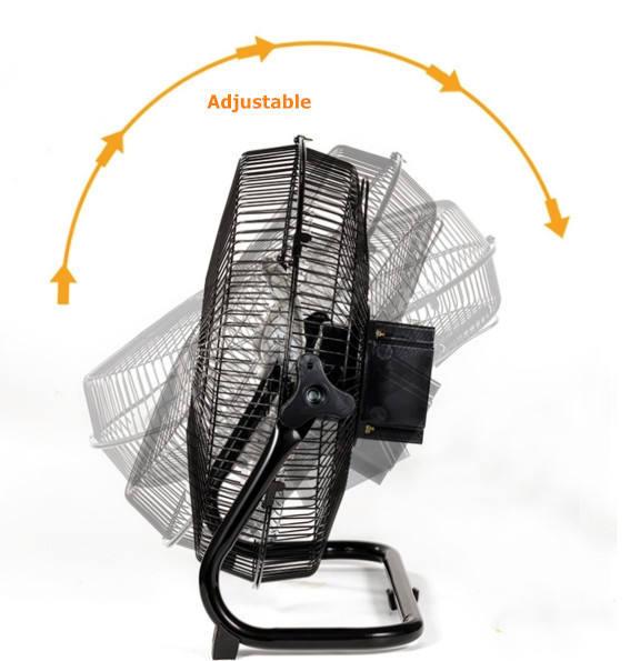 Ventilateur à oscillation électrique à grande vitesse Ventilateur de sol industriel métallique de 16 pouces