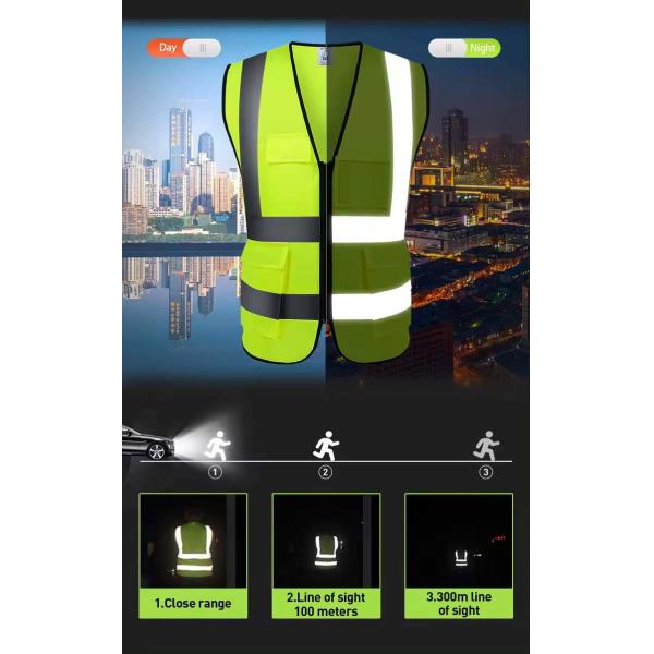 Tejido de malla de tira Seguridad de la construcción Vestido reflector de seguridad