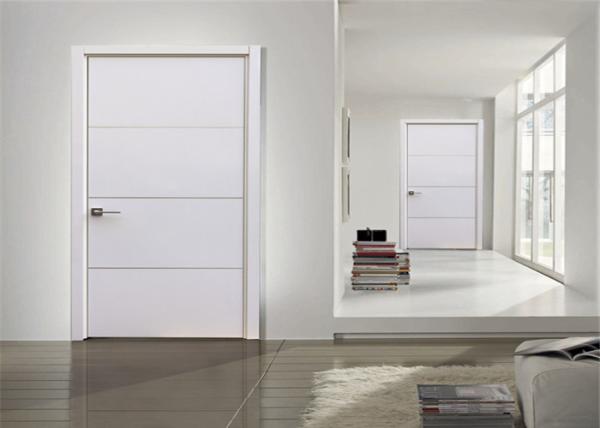 Hollow Wood Composite Door Interior Groove Flush Door Steel MDF Inward Opening