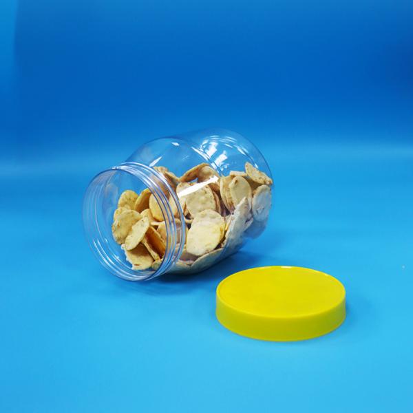 広い口 900ml 透明なクッキー 甘い砂糖 PET プラスチックボトル スクリュー蓋