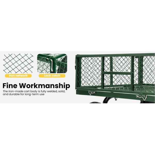 Outdoor Garden Heavy Duty Utility Portable Large Capacity Camping Collapsible Wagon Cart With All-Terrain Wheels