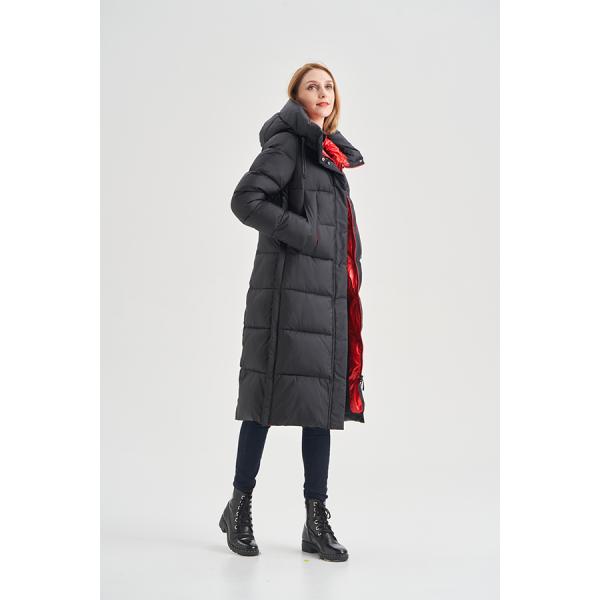 FODARLLOY Ladies Warm Hooded Cotton-Padded Clothes Women Slim Long Down Winter Jackets Women Water Repellent Puffer Coats