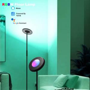 Lâmpada de chão de canto LED RGB de 24 W para ambientes internos Tuya Alexa WiFi