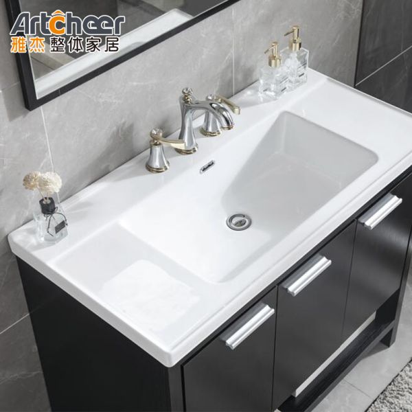 Floor Standing Bathroom Vanity Combo with Water Resistant Plywood and Smart Mirror