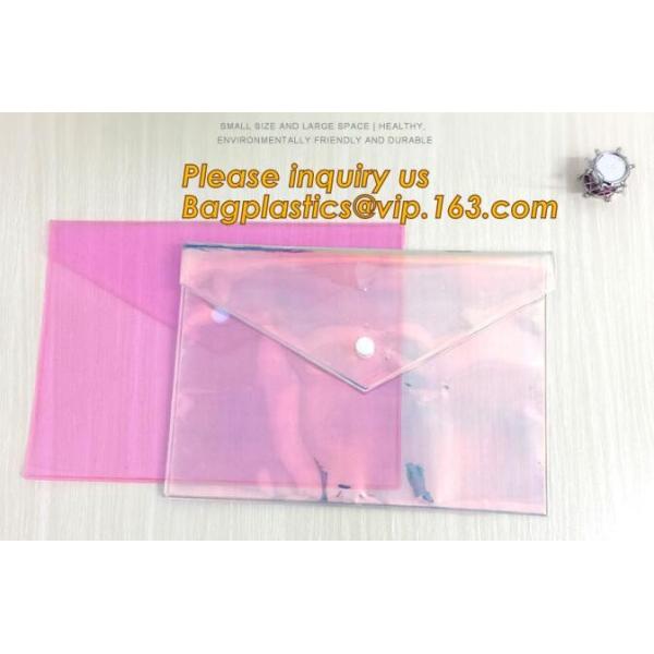 neon button bag, button envelope,A4 Waterproof PVC PP Document Bag,best quality school use pvc document bag for holder