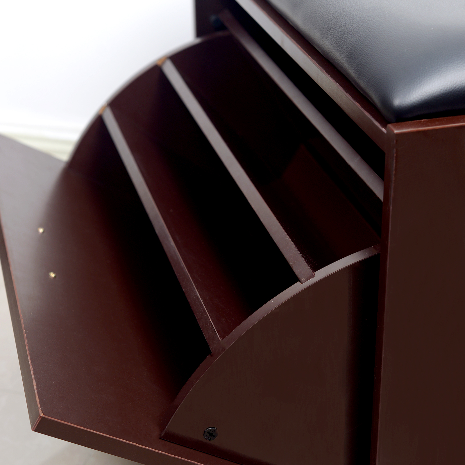 Высота шкафа хранения 50.5cm ботинка MDF меламина E1 с табуреткой