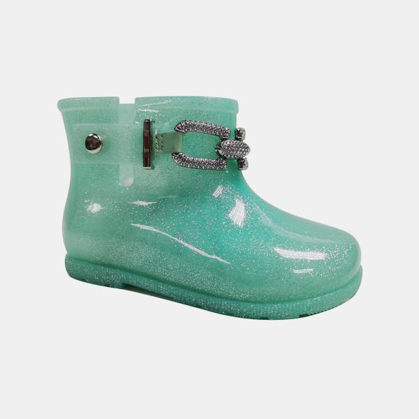 SEDEX Gender Neutral Design Kids Glitter PVC Ankle Rain Boots
