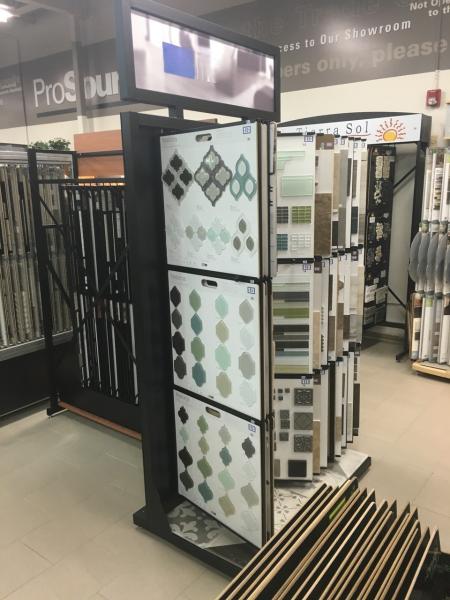 Alone Tile Display Stand Custom Ledger Wing Rack Display Flip Page Style