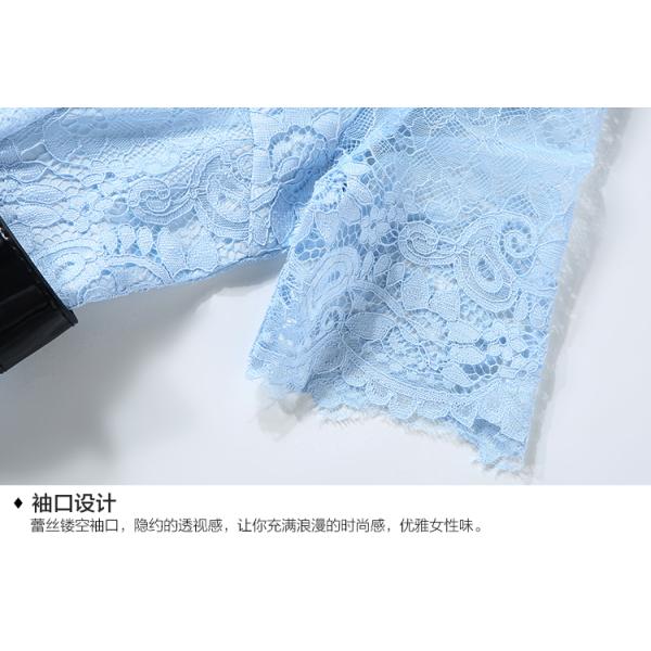 Black wholesale Belted Lace Dress for Women Clothing with zipper