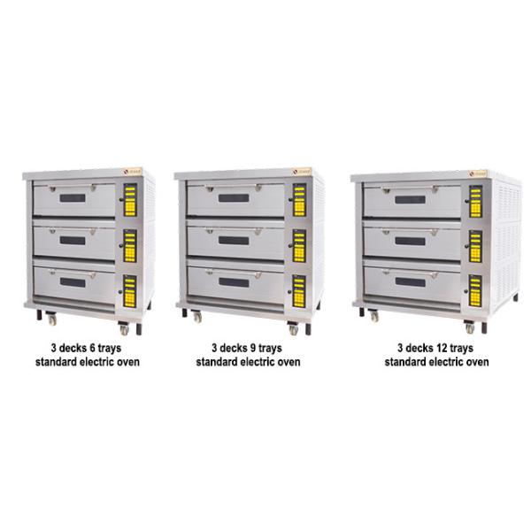 Professional Bread Oven 3 Decks 12 Tray Commercial Deck Oven