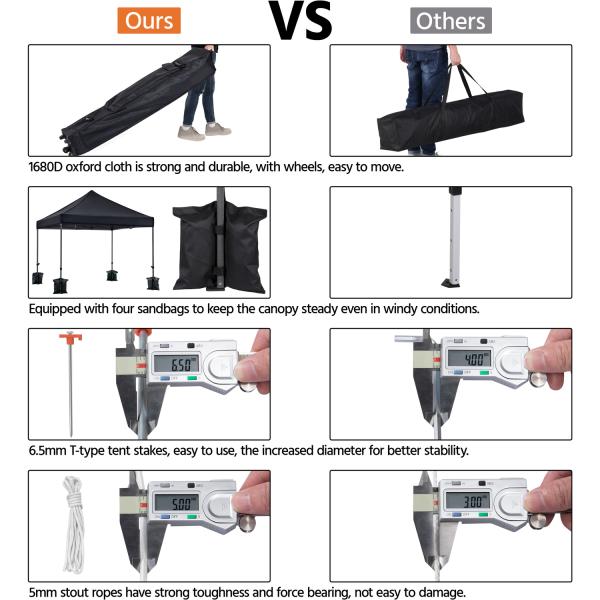 Outdoor Beach Sunshade Gazebo Tent D300 x W300 x H341cm Pop Up Canopy with Sand Bag
