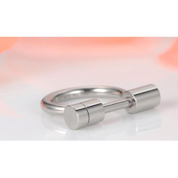 Stainless Steel Fashion Jewelry Dumbbell Shaped Finger Ring for Women Silver Golden Color Open Finger Rings