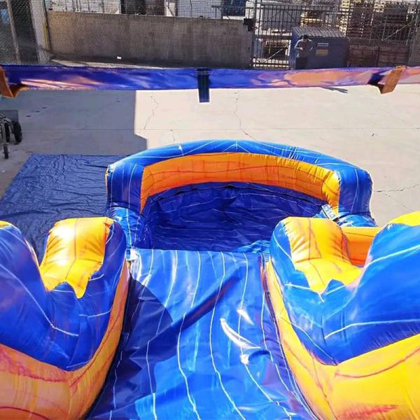 Portable Fun Guaranteed with Small Tropical Inflatable Waterslide Combo Bounce House