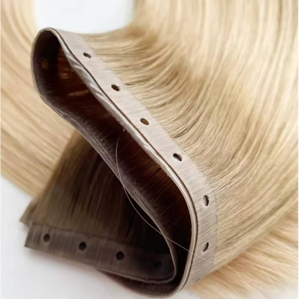 Butterfly Weft XO Human Hair Extensions Cuticle Aligned Human Hair Invisible Hole Weft Hair Extension With Free Mico Beads