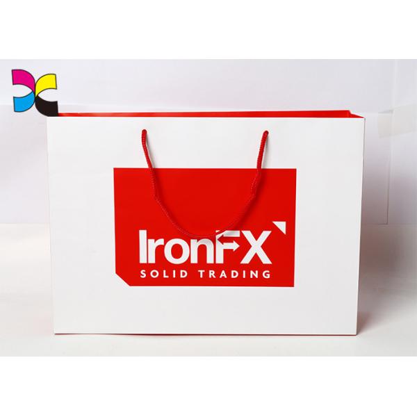 Eco Custom Printed Recycled Paper Bags With Handles / Promotional Paper Carrier Bags